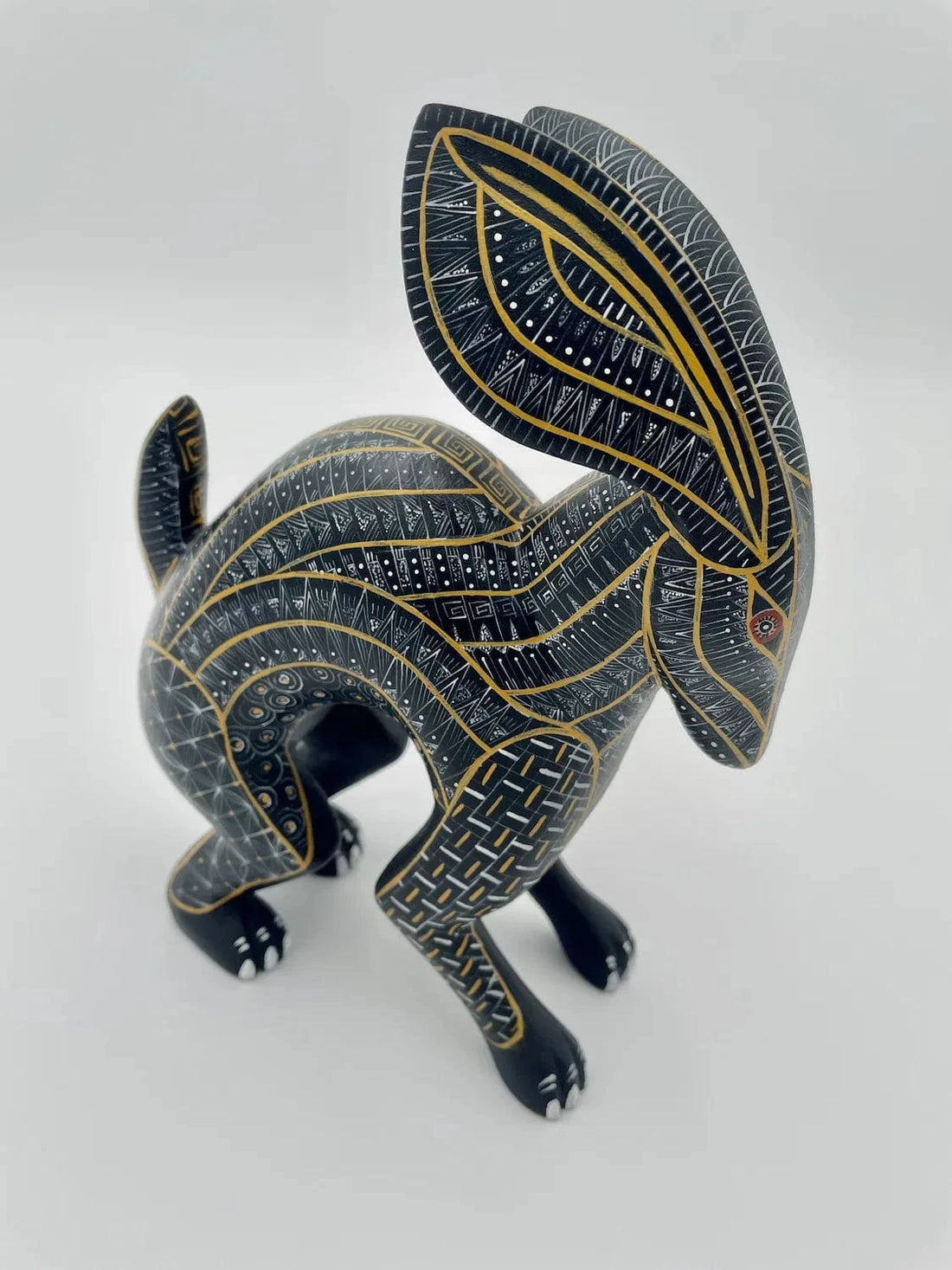 Mexoul Black Hare Alebrije – Hand-carved Oaxacan Art