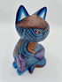 Mexoul Blue Cat Alebrije – Hand-carved Oaxacan Art