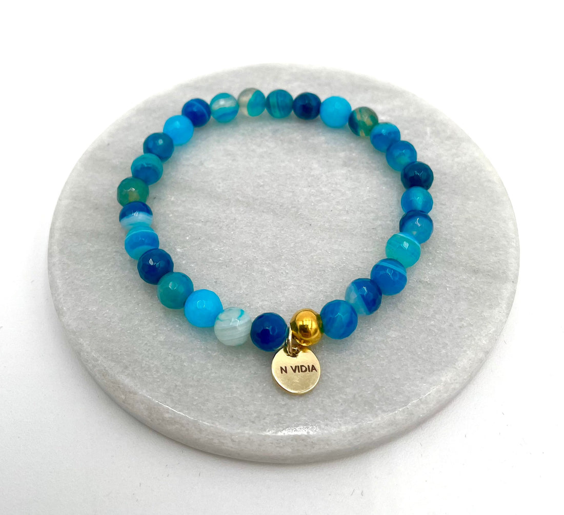 Mexoul Blue Handmade Natural Stone Bracelet