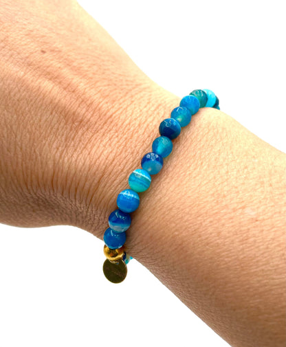 Mexoul Blue Handmade Natural Stone Bracelet