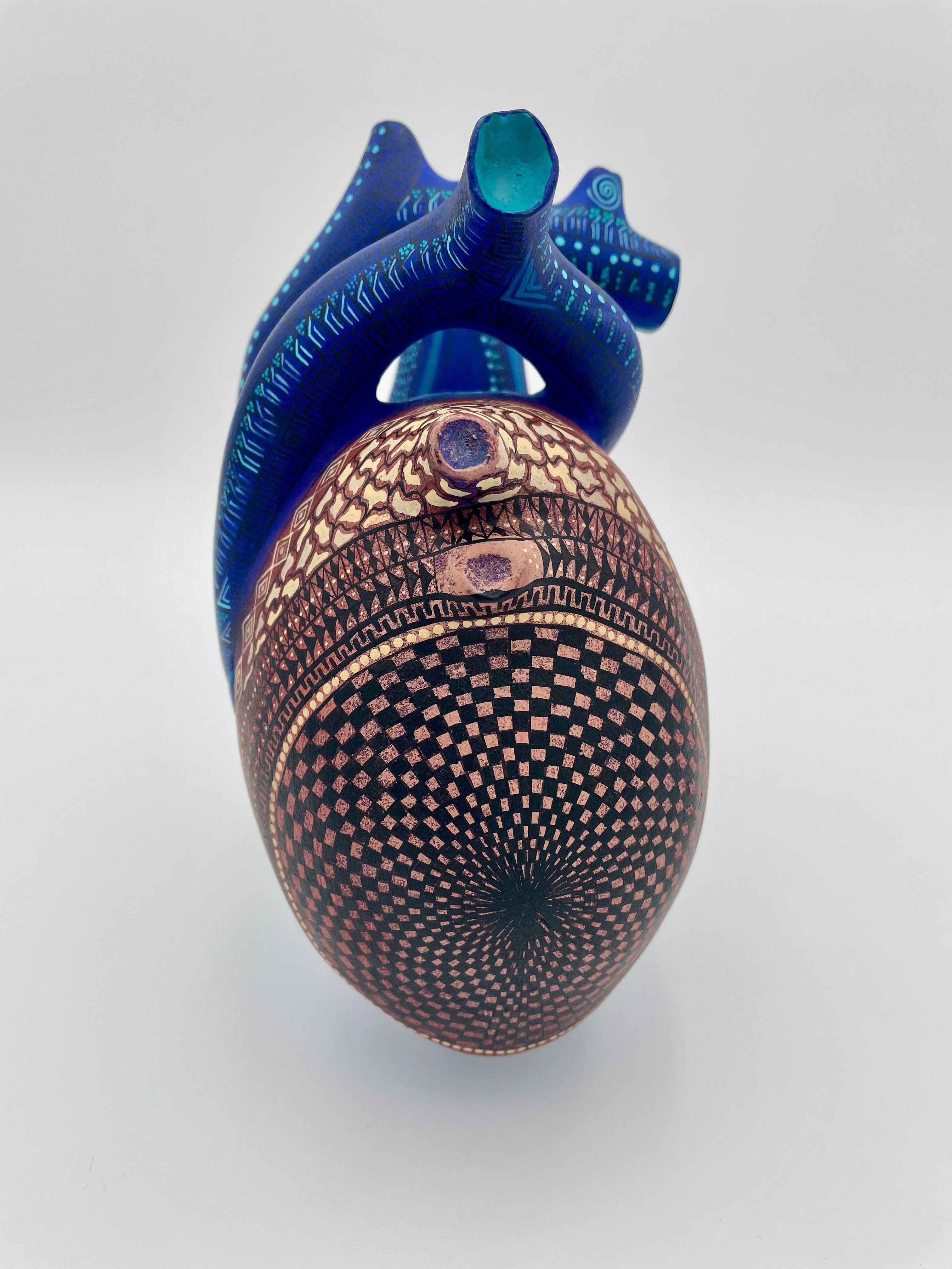 Mexoul Blue heart alebrije