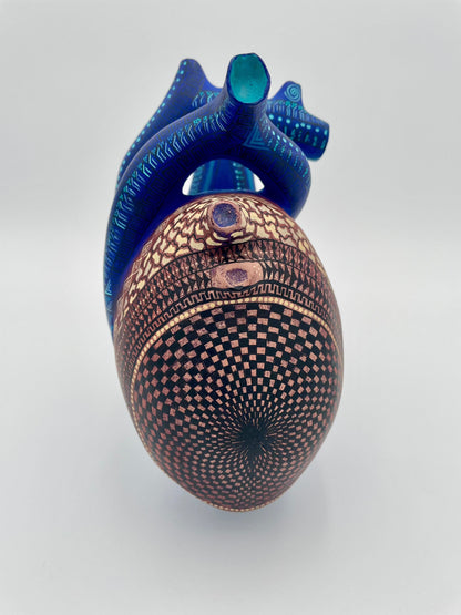 Mexoul Blue heart alebrije