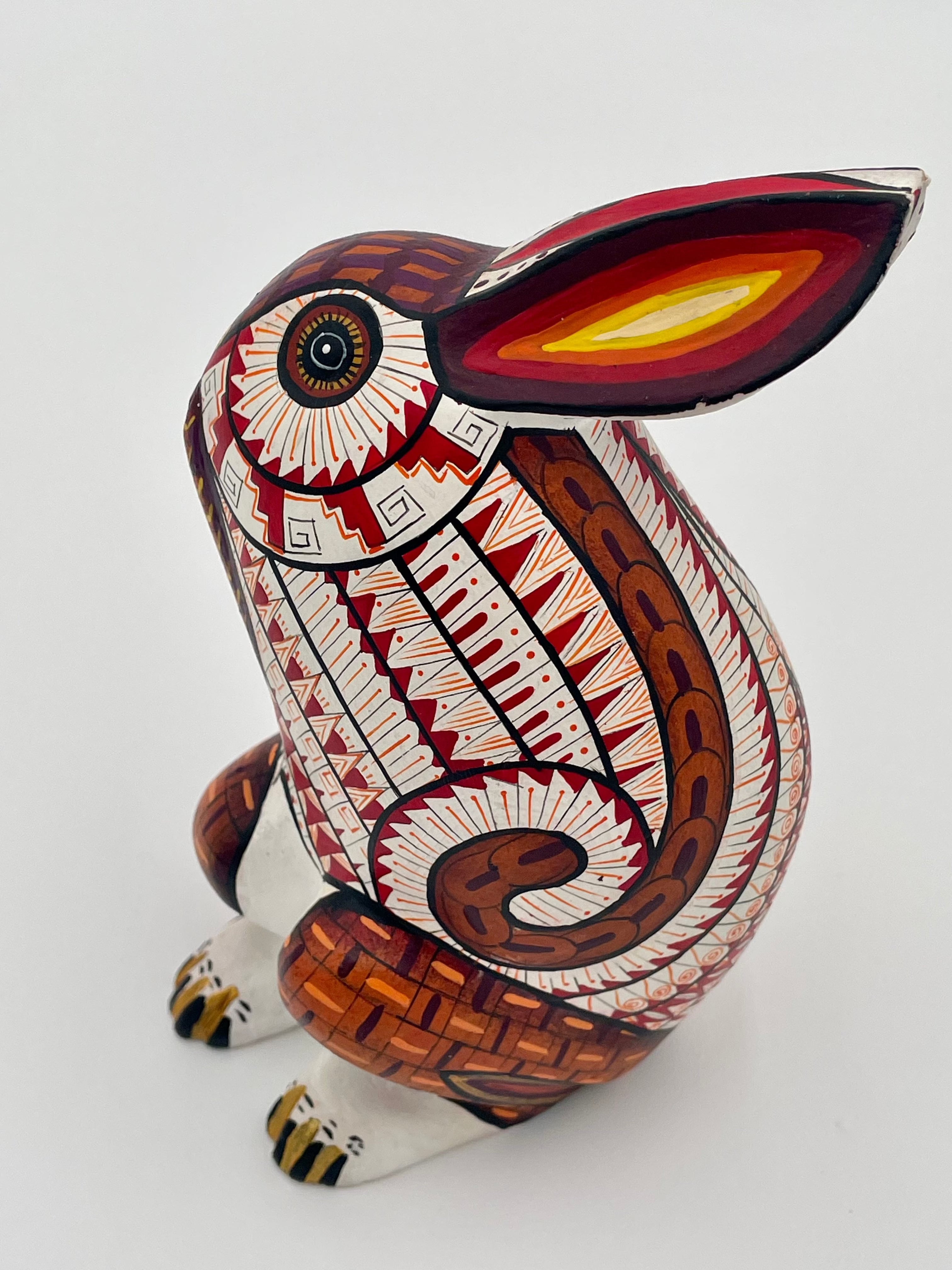 Mexoul Brown-white bunny alebrije