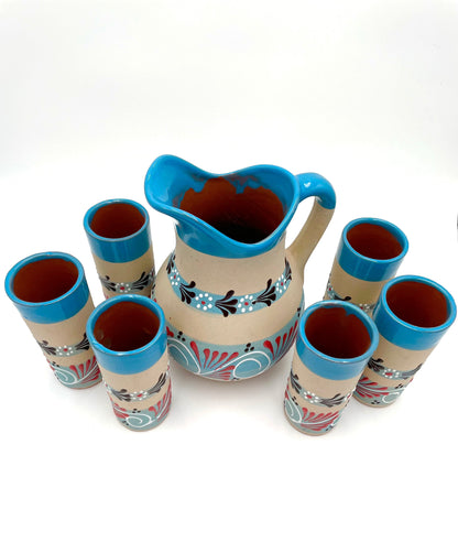 Mexoul Ceramic jug with 6 cups