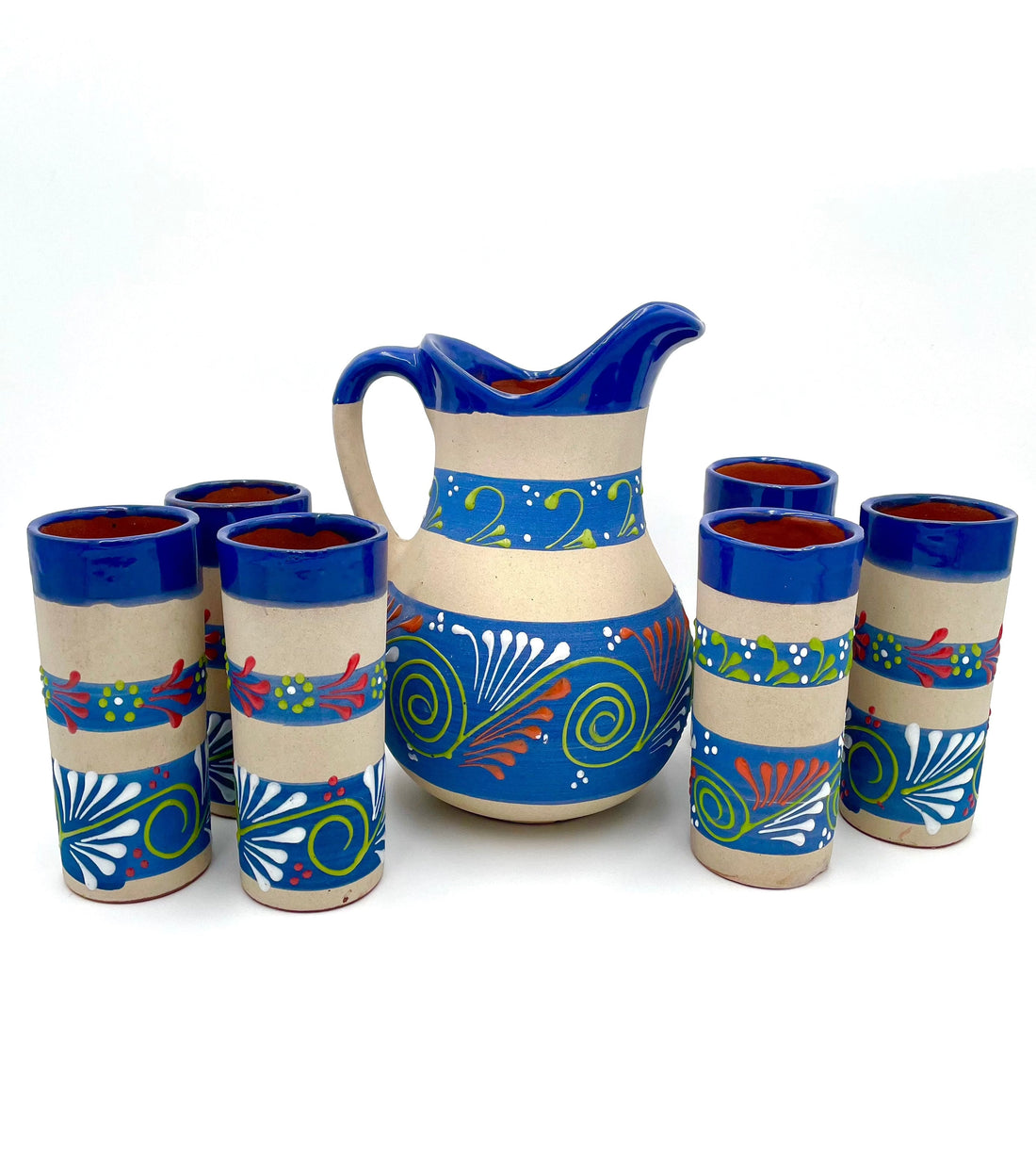 Mexoul Ceramic jug with 6 cups