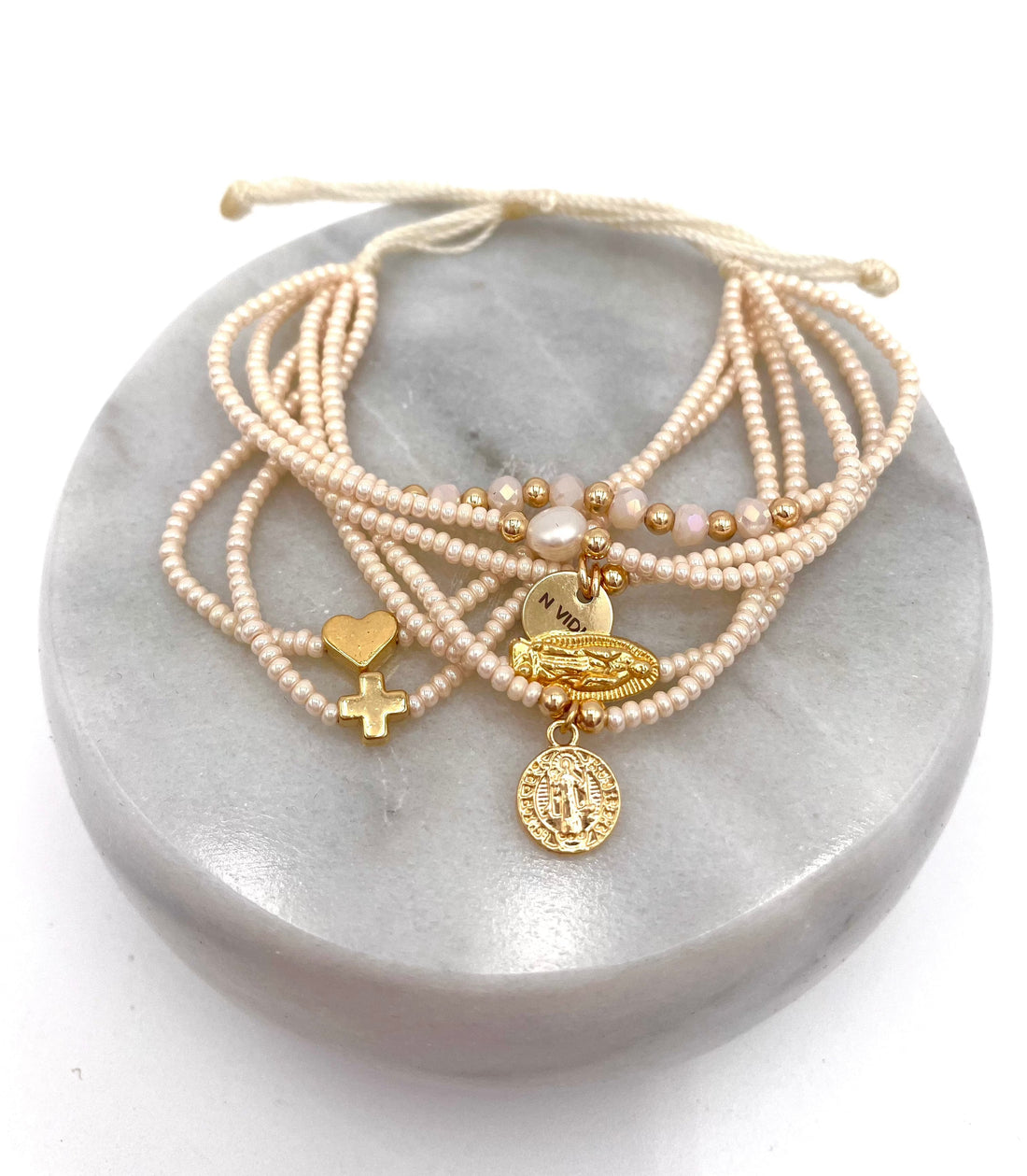 Mexoul Ceylon Handmade beaded 7 stran bracelet