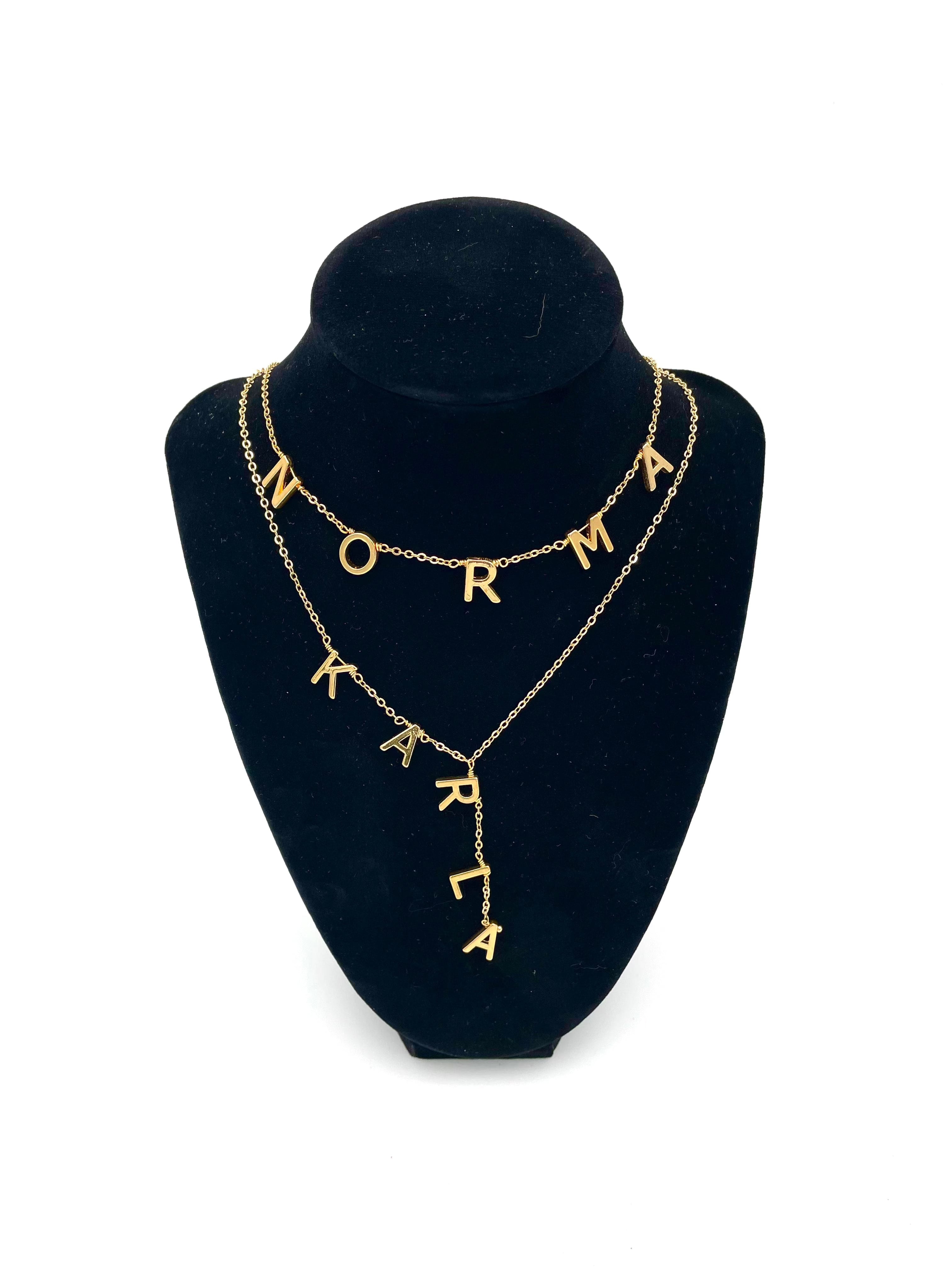 Mexoul Custom gold plated Letter necklace UP TO  5 LETTERS