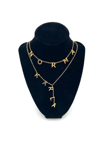 Mexoul Custom gold plated Letter necklace UP TO  5 LETTERS