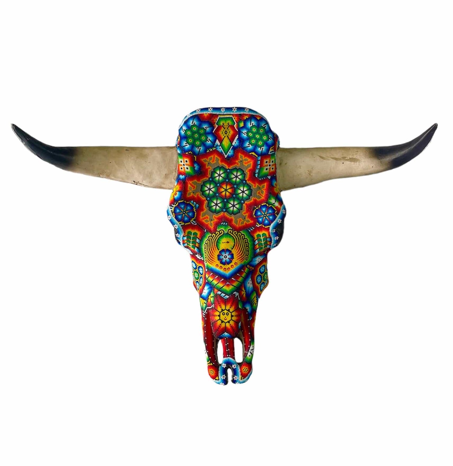 Mexoul EYE OF GOD Huichol art ox head