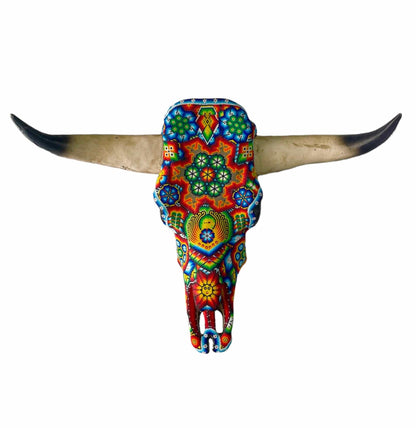 Mexoul EYE OF GOD Huichol art ox head