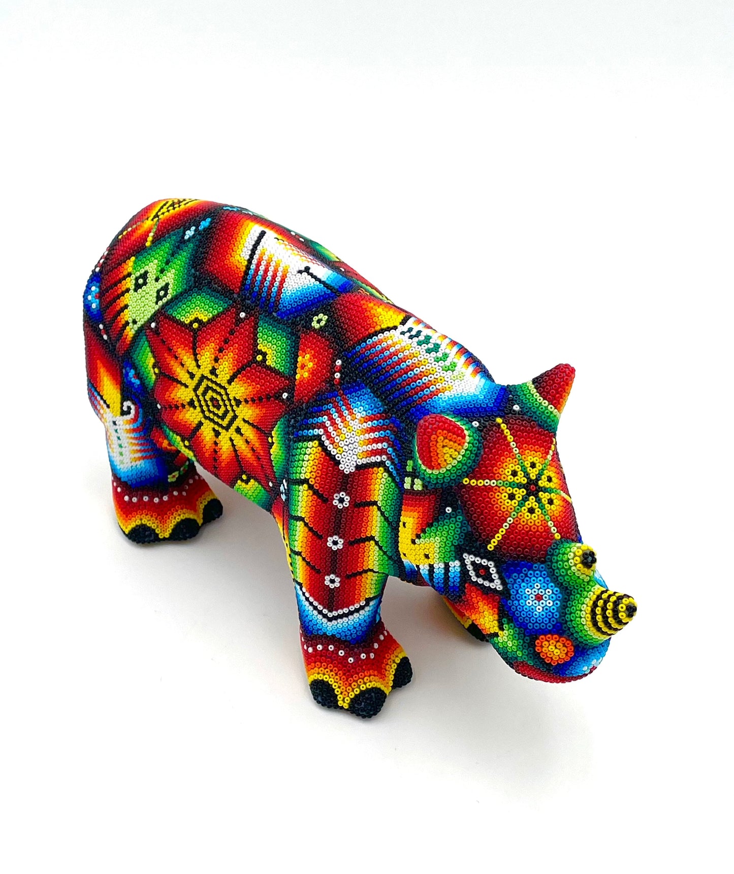 Mexoul EYE OF GOD Huichol art rhino