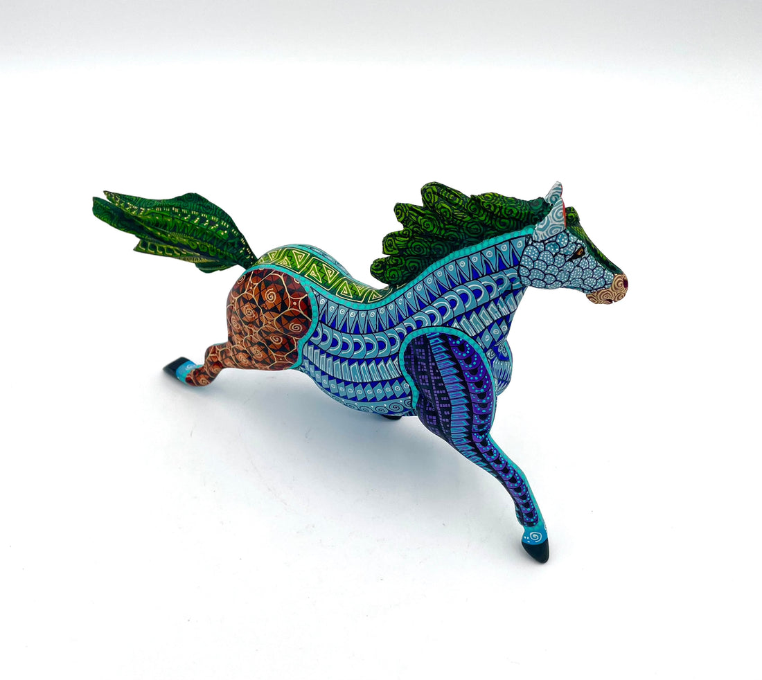 Mexoul Green-blue horse alebrije