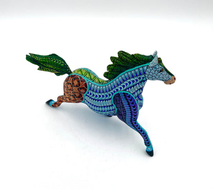 Mexoul Green-blue horse alebrije