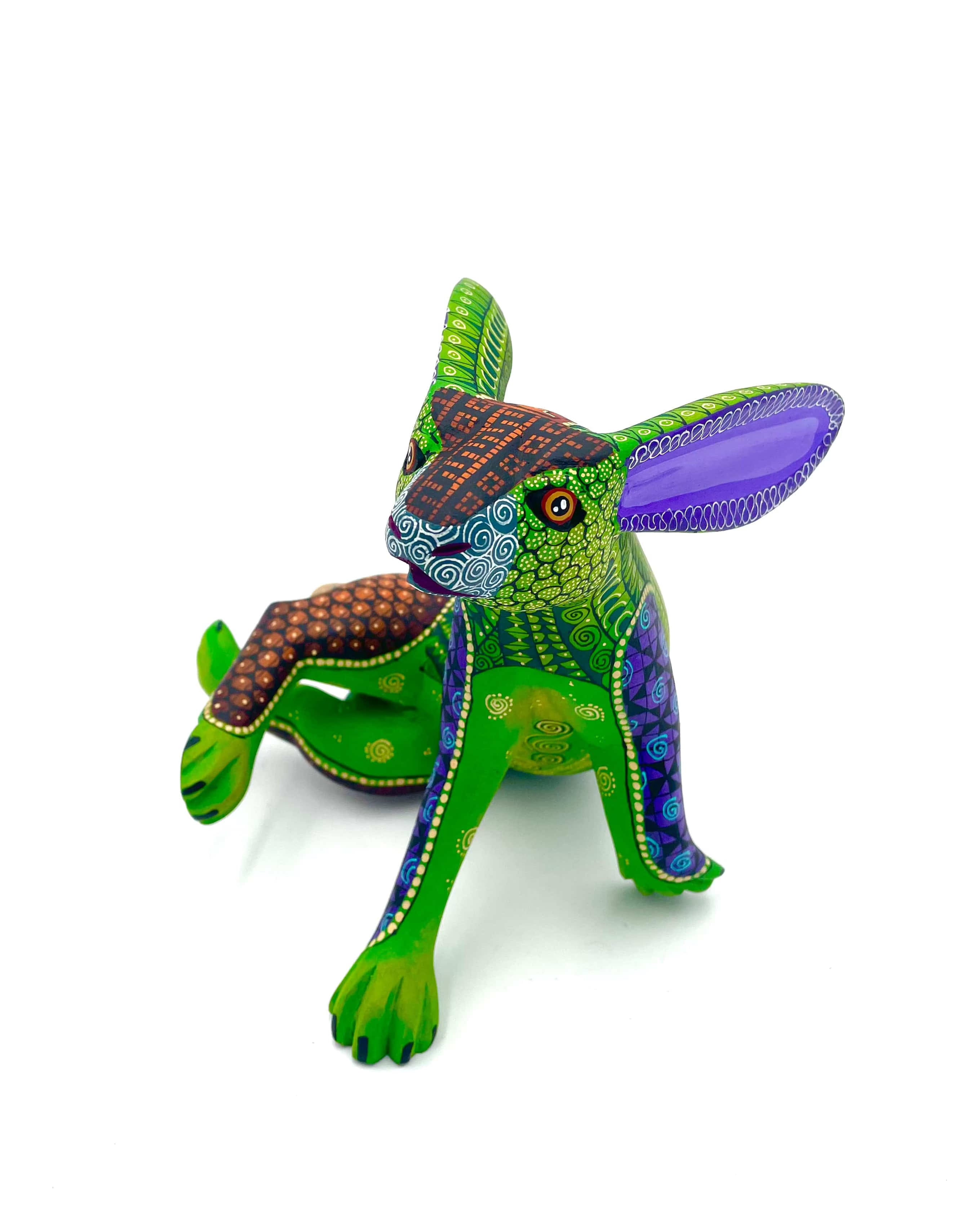 Mexoul Green rabbit-fox alebrije