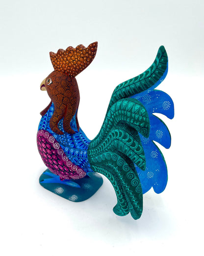Mexoul Green rooster alebrije