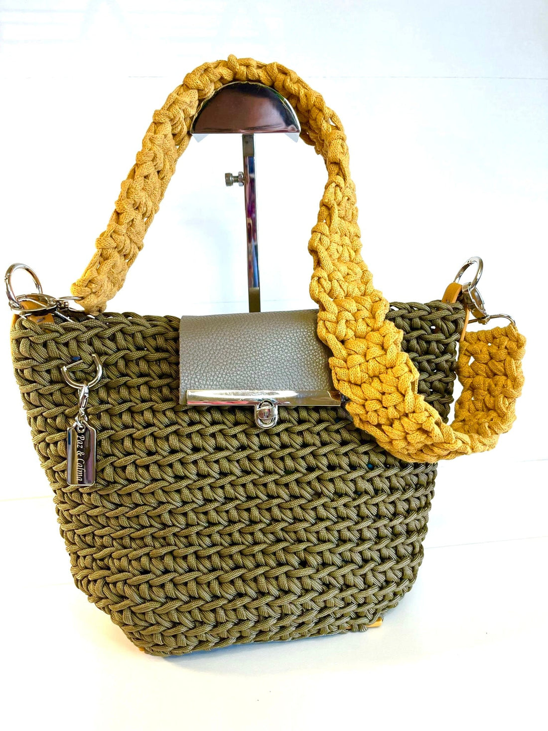 Mexoul Hand bag green and mustard