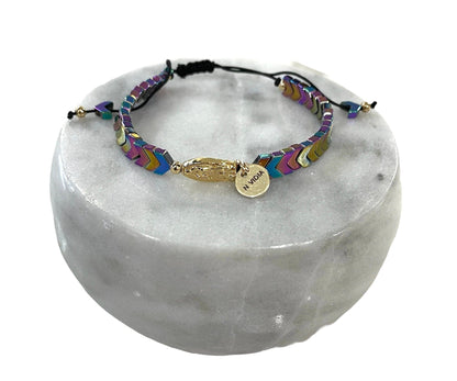 Mexoul Handmade bracelet with multicolored hematite stone