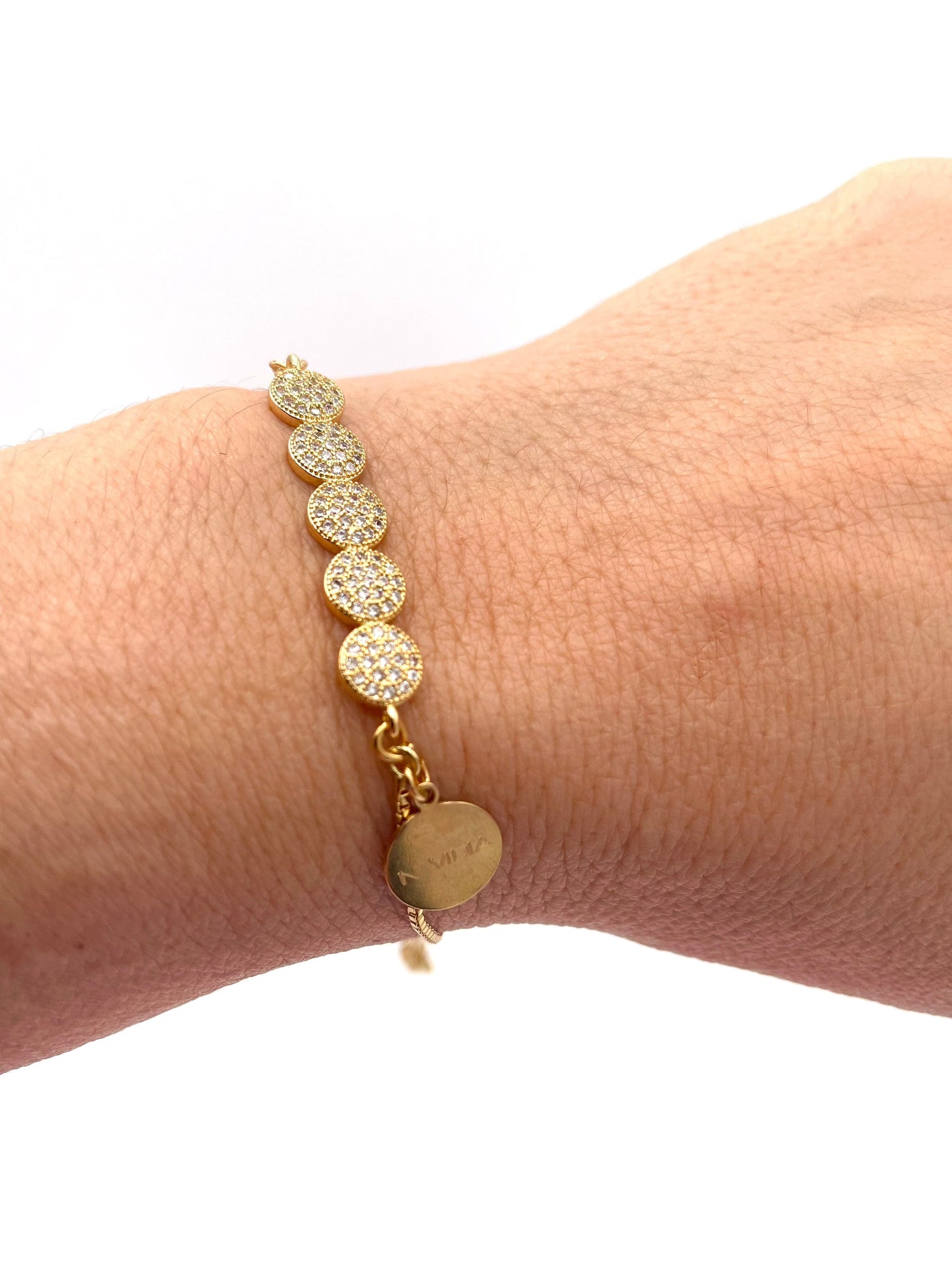 Mexoul Handmade gold plated bracelet little medal
