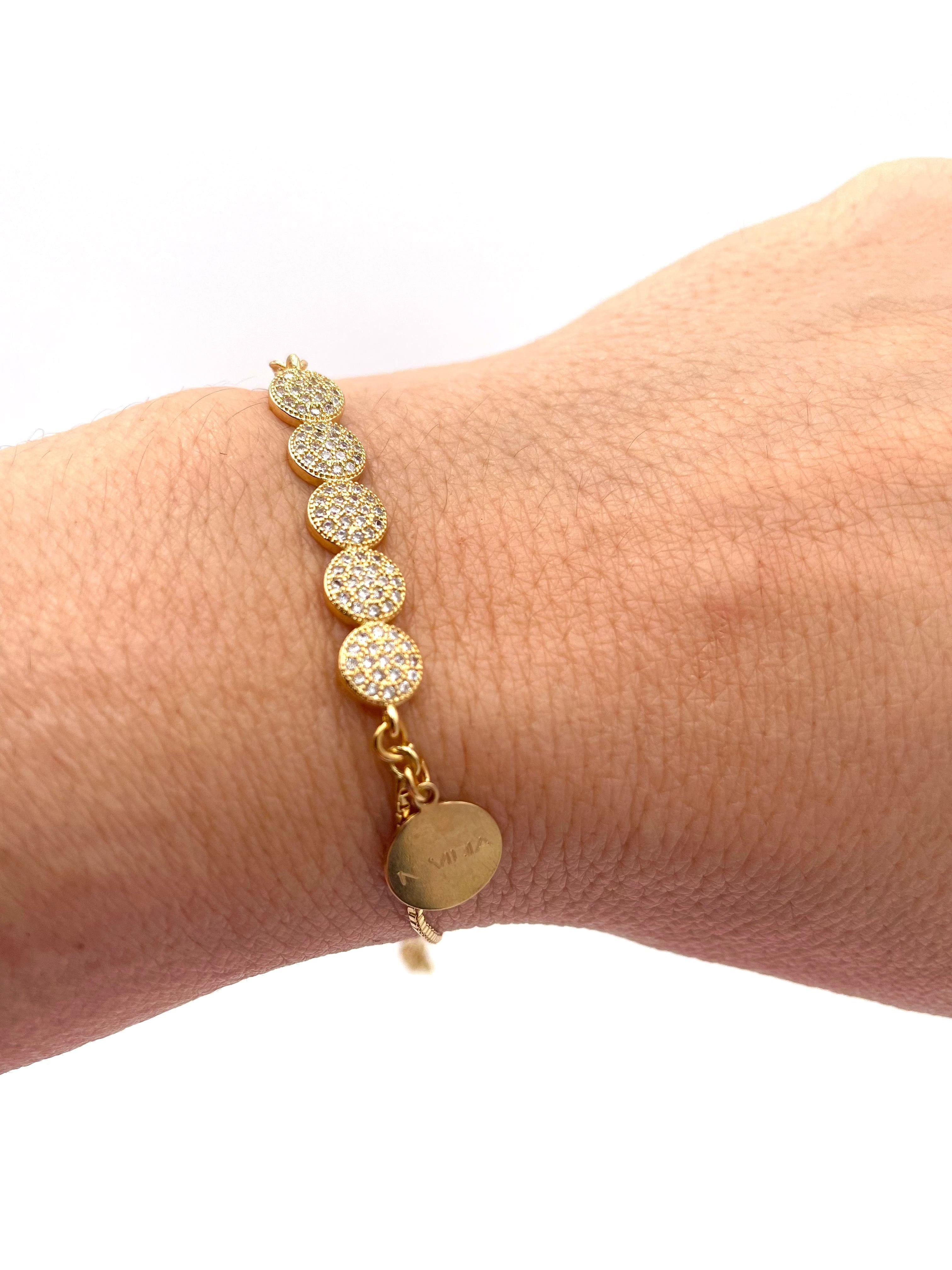 Mexoul Handmade gold plated bracelet little medal