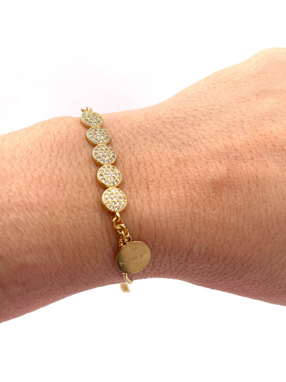 Mexoul Handmade gold plated bracelet little medal
