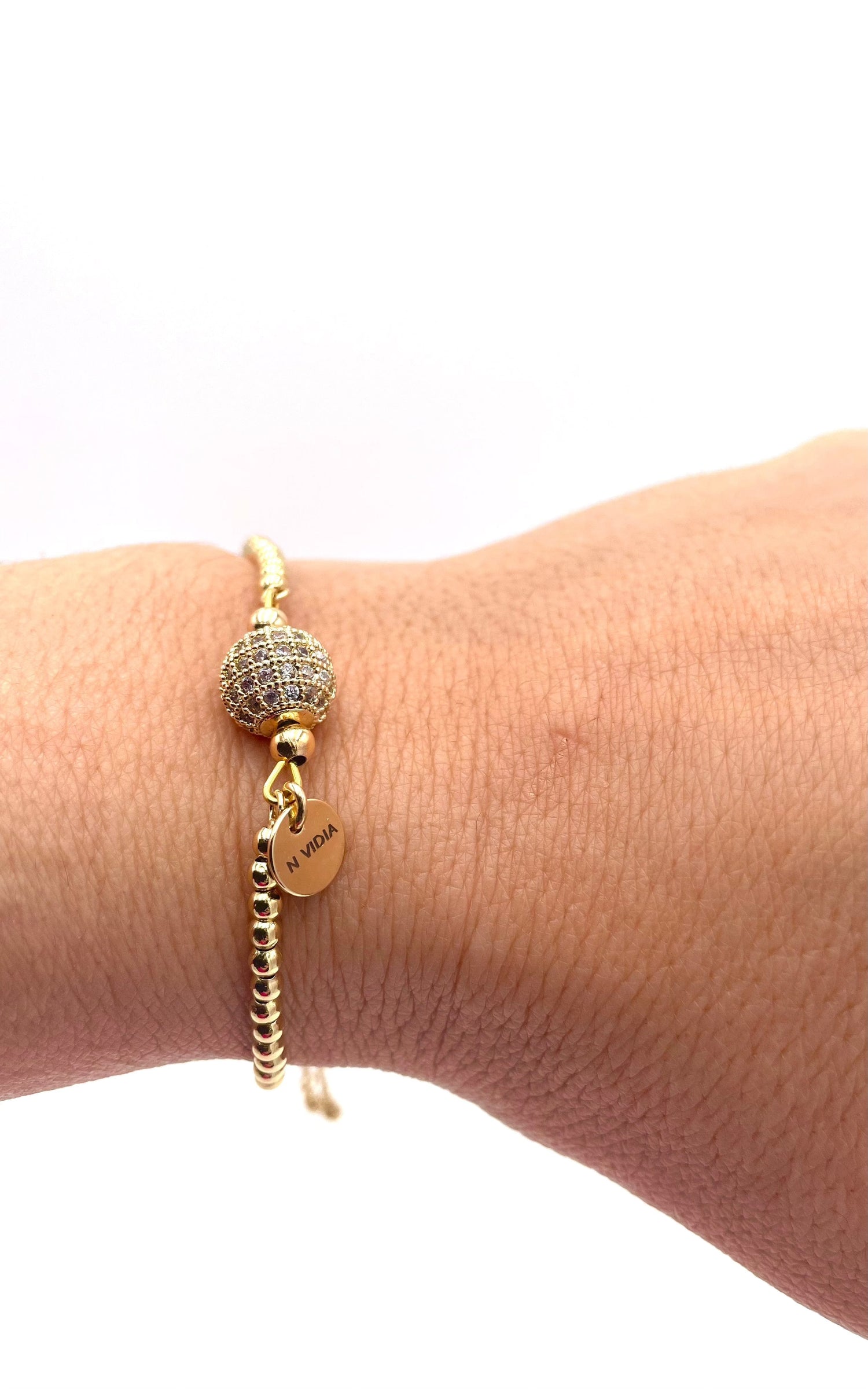 Mexoul Handmade gold plated bracelet, with small sphere