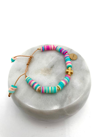 Mexoul Handmade Polymer clay flatbead bracelet variant 1