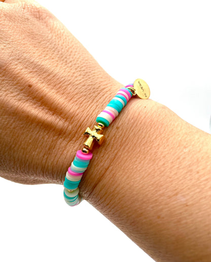Mexoul Handmade Polymer clay flatbead bracelet variant 1