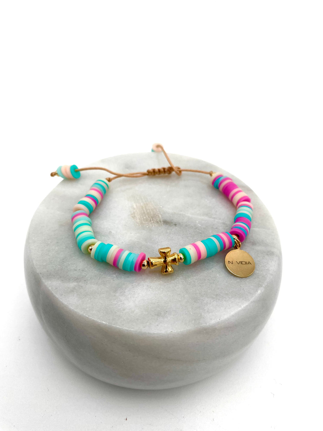 Mexoul Handmade Polymer clay flatbead bracelet variant 1