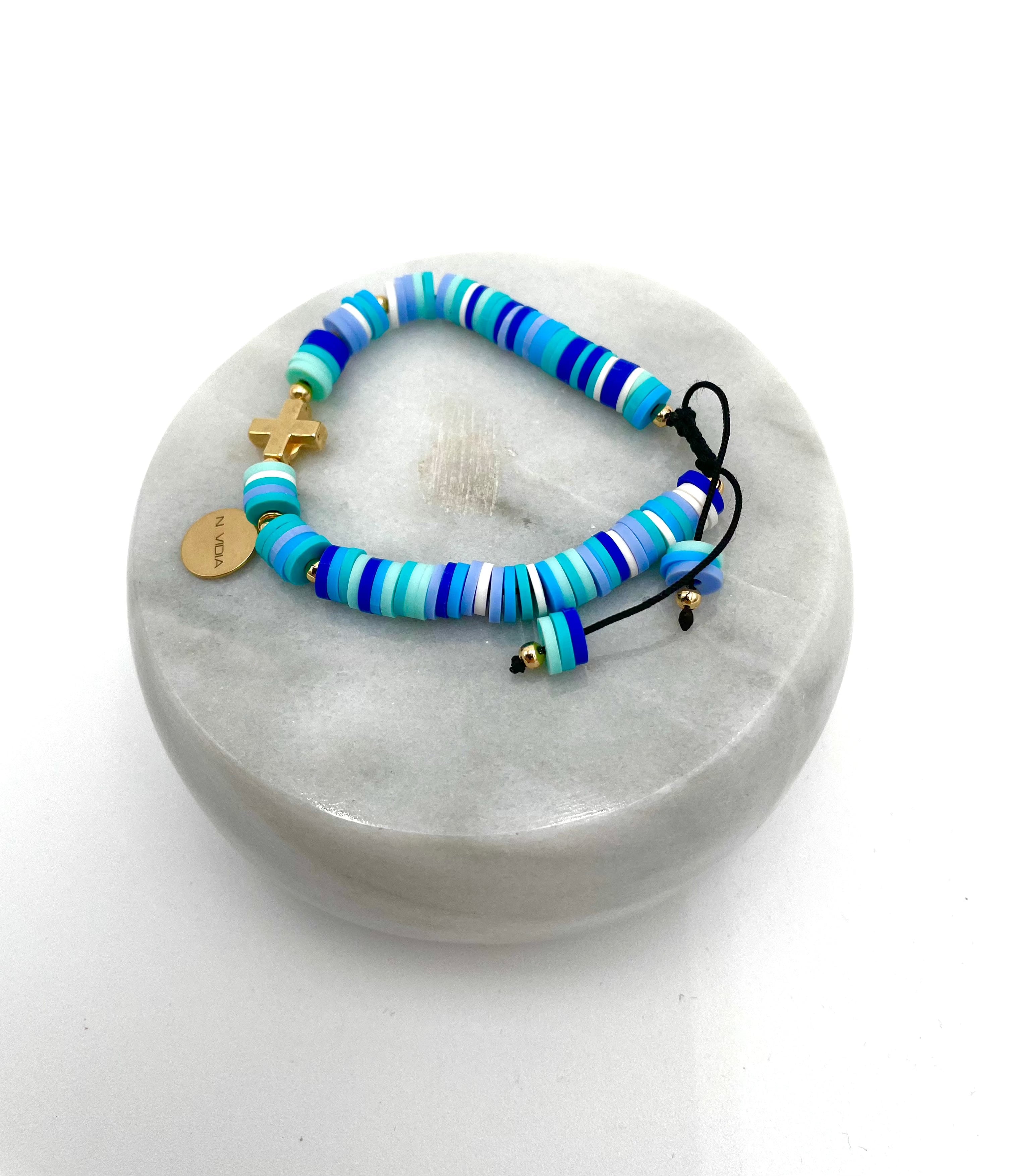 Mexoul Handmade Polymer clay flatbead bracelet variant 2