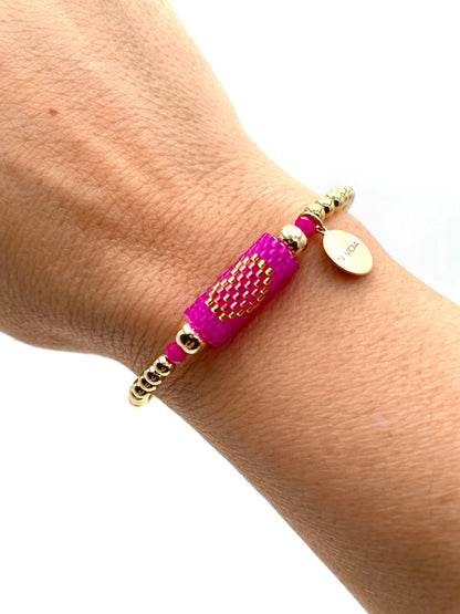 Mexoul Heart Miyuki bracelet handmade variant 1