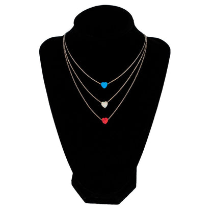 Mexoul Heart / White Opal Cross or Heart necklace with 14K gold plated chain