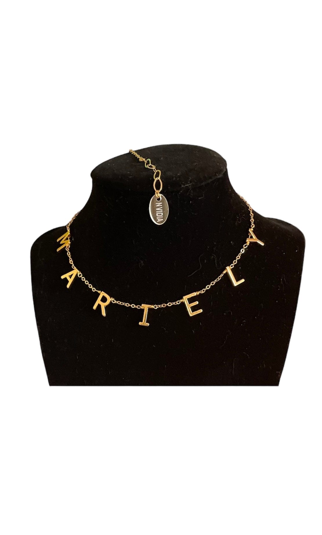 Mexoul Horizontal Custom gold plated Letter necklace FROM 6 TO 7 LETTERS
