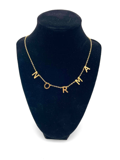 Mexoul Horizontal Custom gold plated Letter necklace FROM 8 TO 9 LETTERS