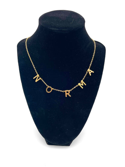 Mexoul Horizontal Custom gold plated Letter necklace UP TO  5 LETTERS