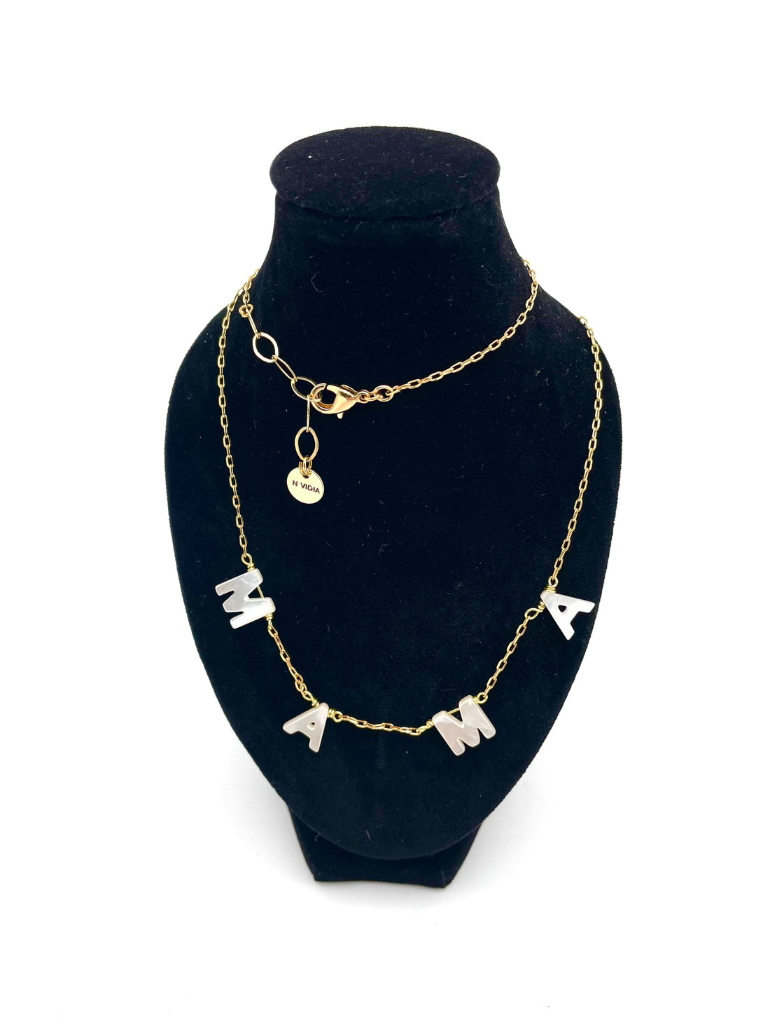Mexoul Horizontal Custom Mother Pearl Letter necklace UP TO  5 LETTERS
