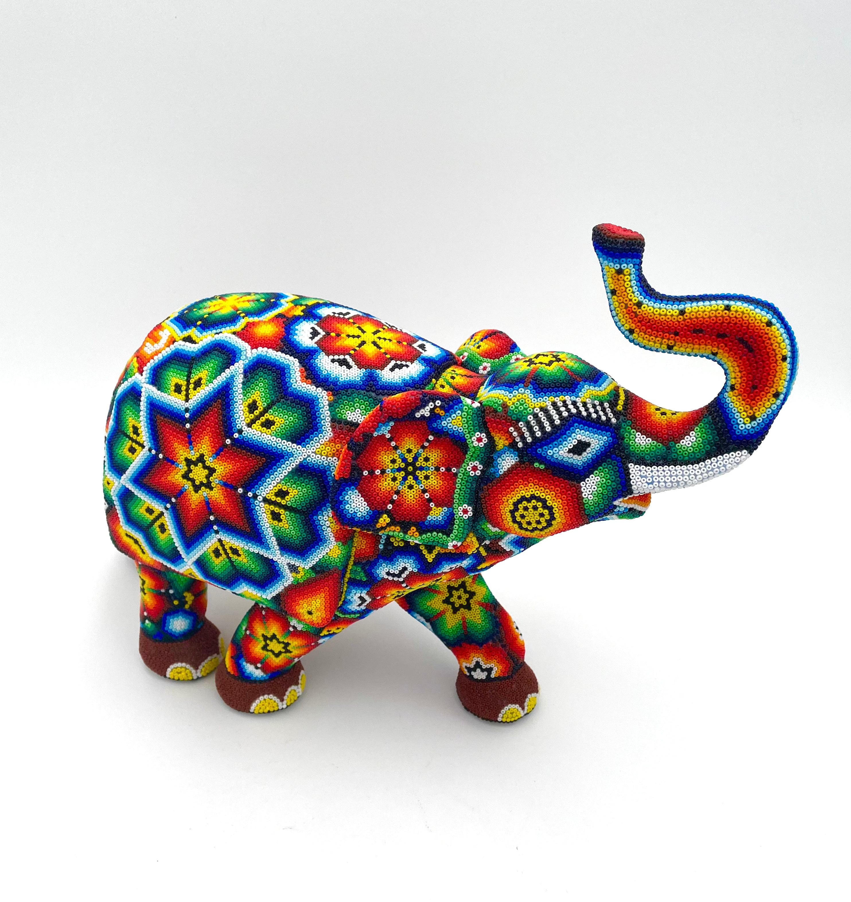 Mexoul Huichol art elephant