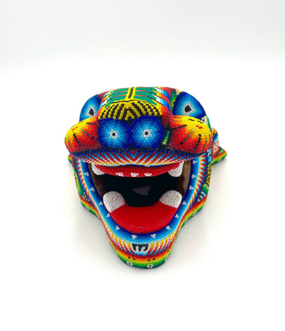 Mexoul Huichol art jaguar head