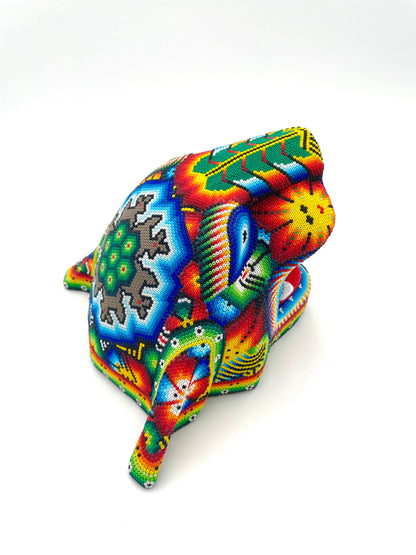 Mexoul Huichol art jaguar head