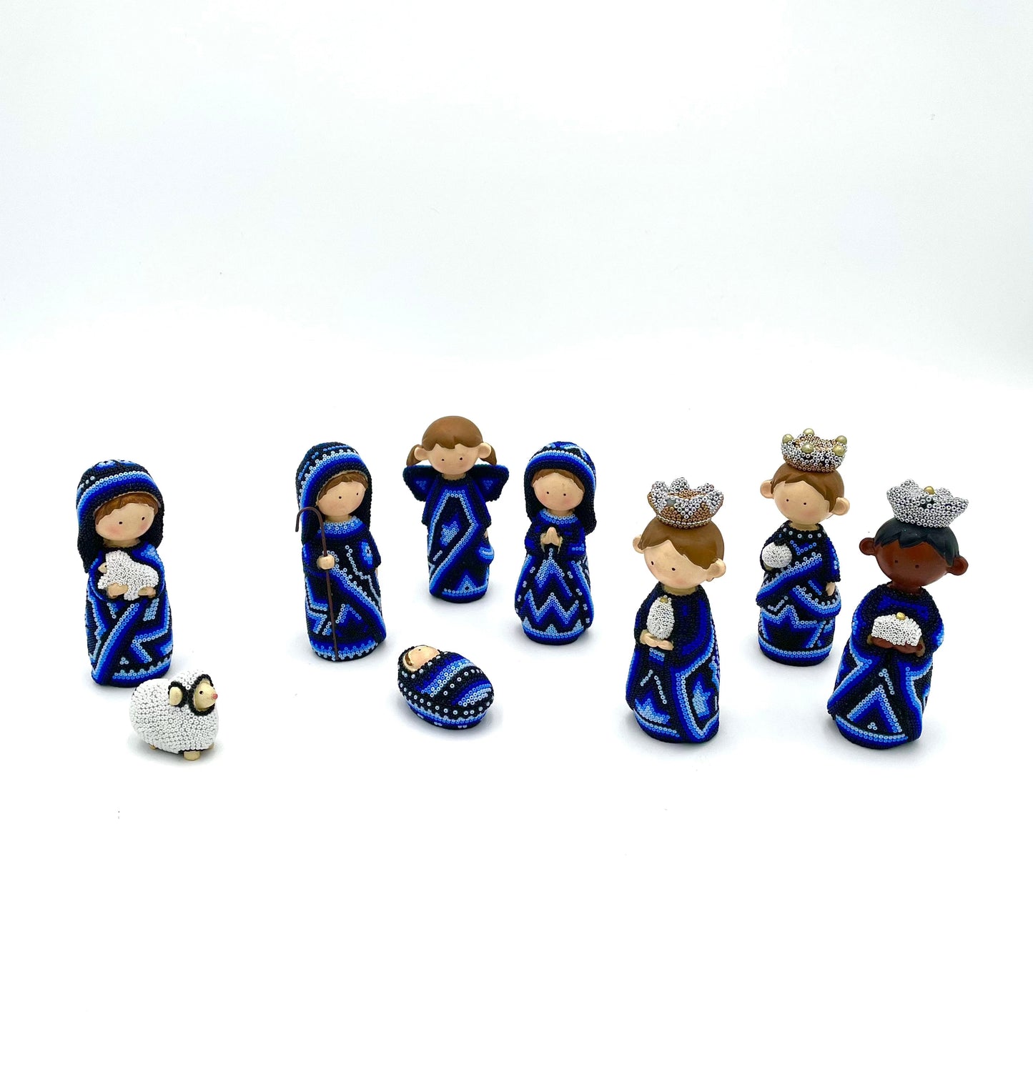 Mexoul Huichol art nativity set (9 PCS)
