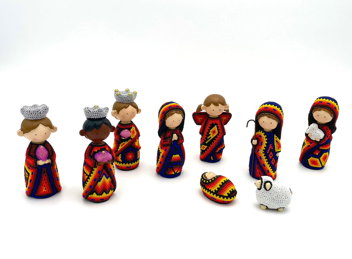 Mexoul Huichol art nativity set (9 PCS)