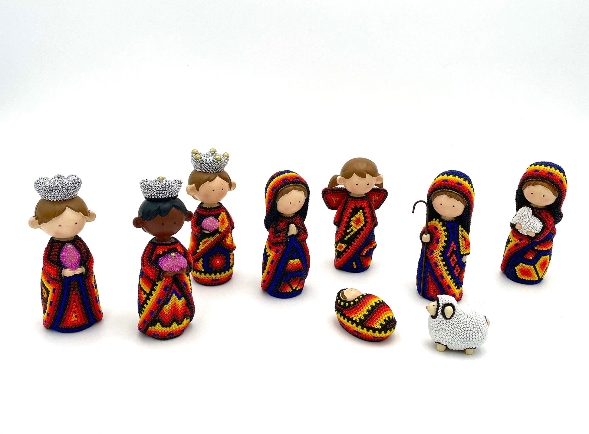 Mexoul Huichol art nativity set (9 PCS)