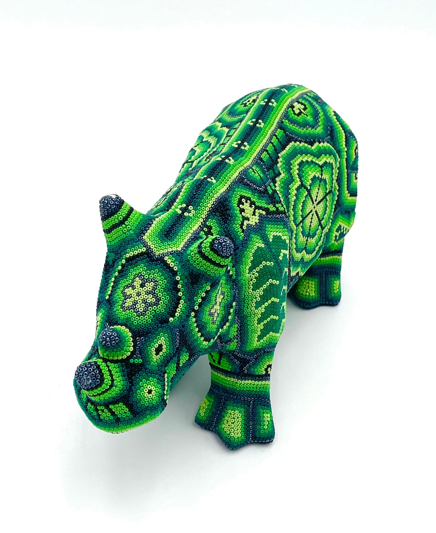 Mexoul Huichol art rhino