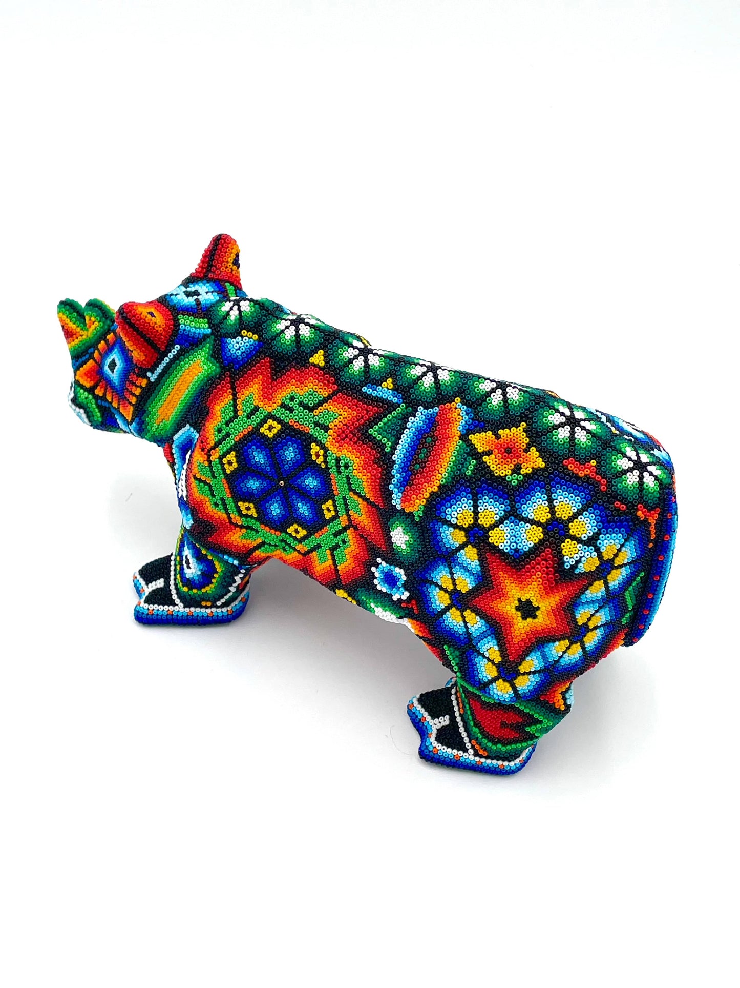 Mexoul Huichol art rhino