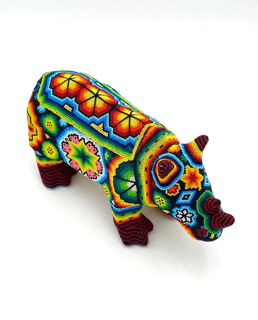 Mexoul Huichol art rhino