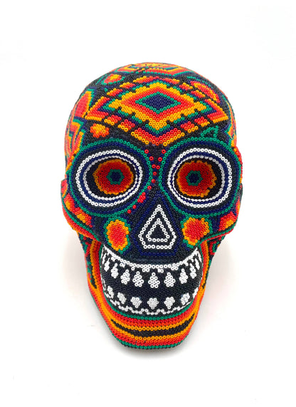 Mexoul Huichol art skull