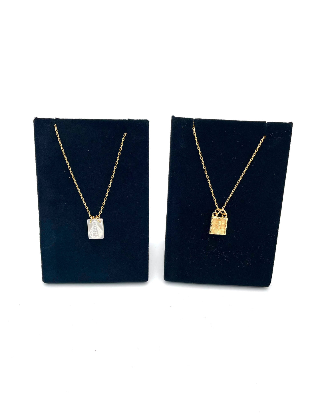 Mexoul Mini Escapulario in gold plated or Mother Pearl Necklace