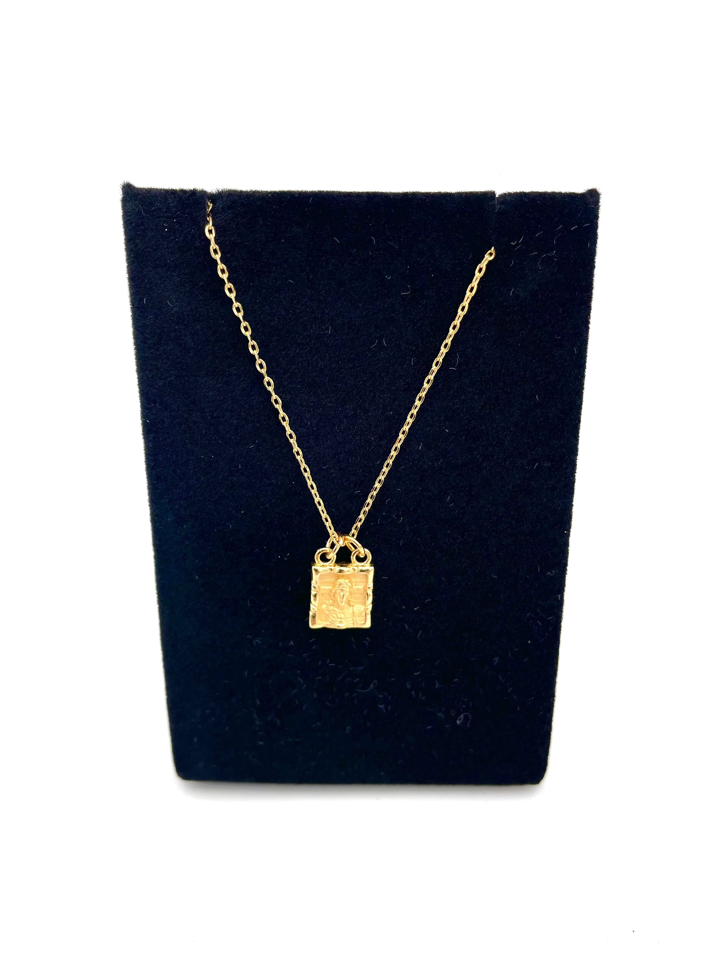 Mexoul Mini Escapulario in gold plated or Mother Pearl Necklace