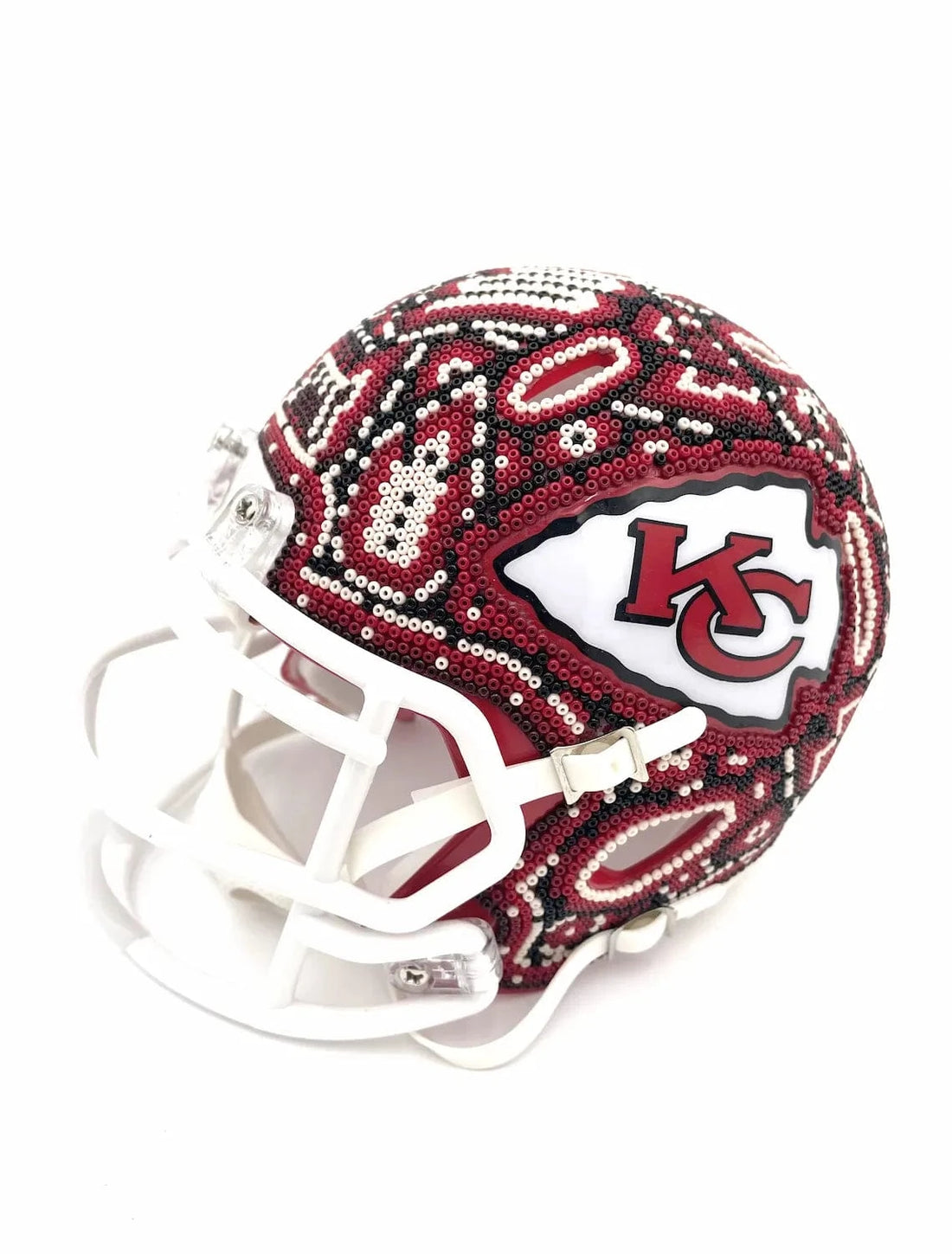 Mexoul Mini NFL Helmet – Kansas City Chiefs – Huichol Beaded Art – Ready to Ship