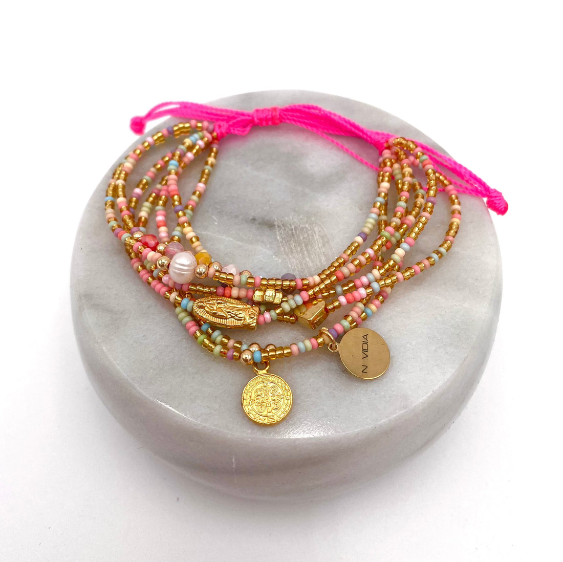 Mexoul Multicolor Handmade beaded 7 stran bracelet
