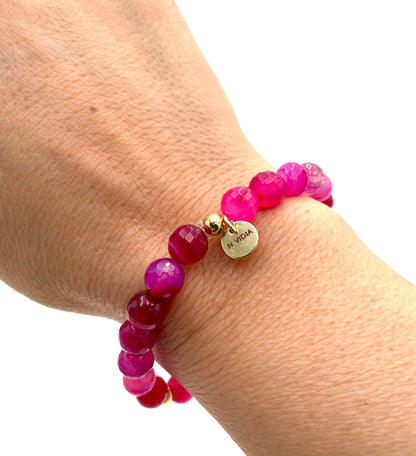 Mexoul Pink Handmade Natural Stone Bracelet